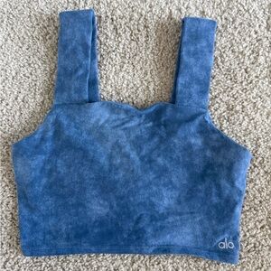 ALO Yoga Denim Blue Crop Top